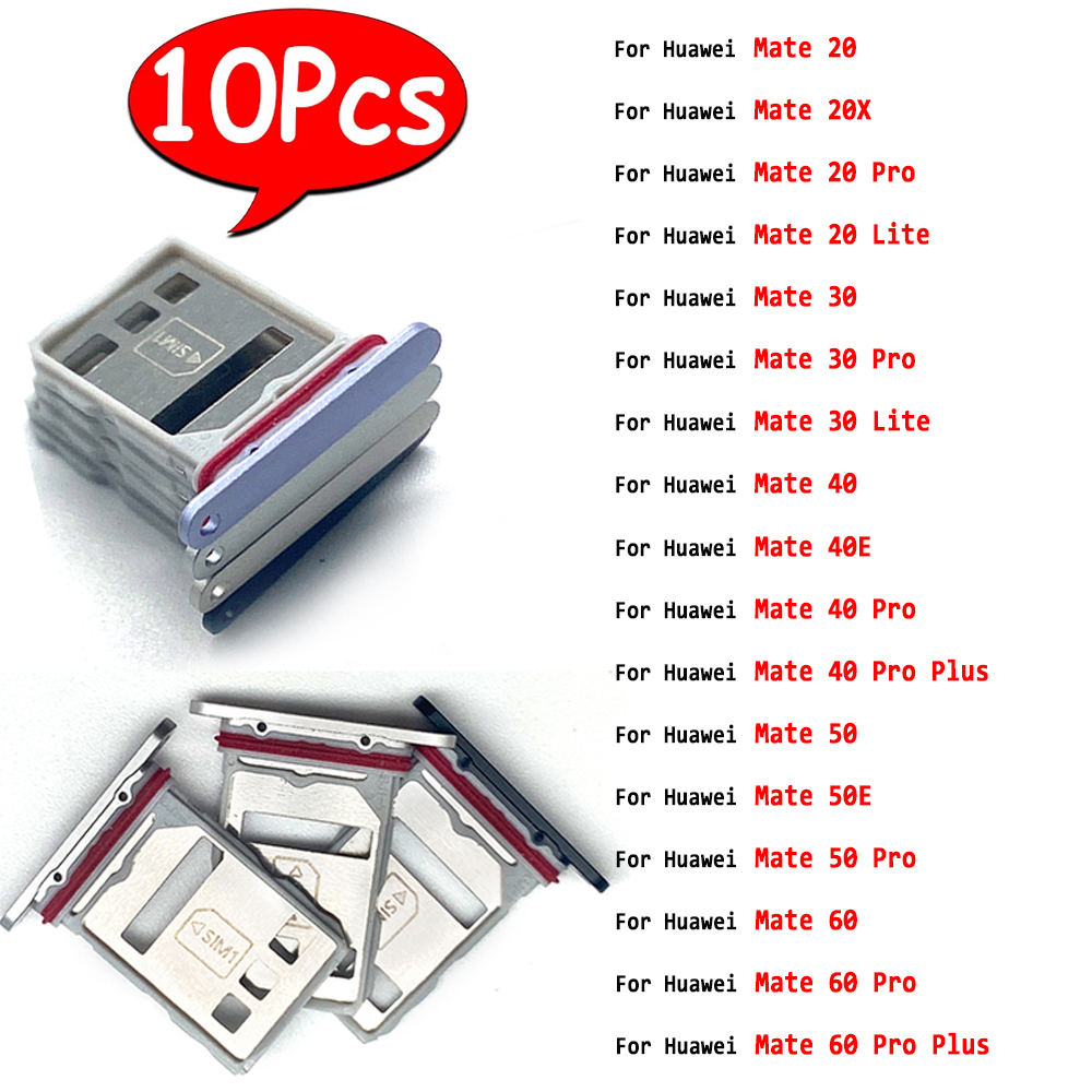 Huawei Mate 60 - 10Pcs，SIM Card Holder Tray Slot Holder